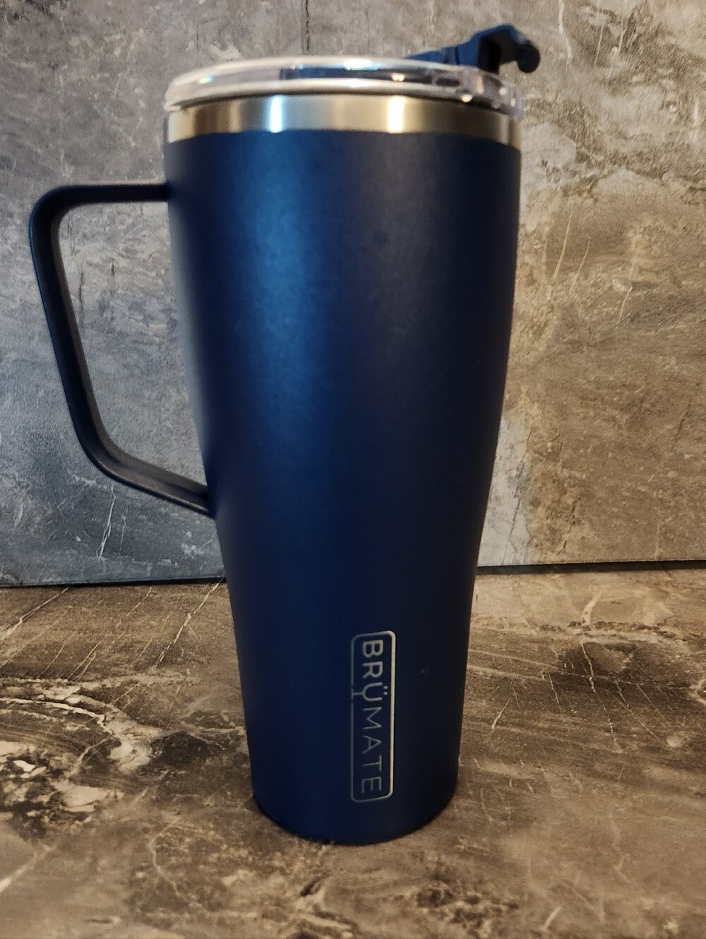 BrüMate Navy Insulated Travel Mug with Handle